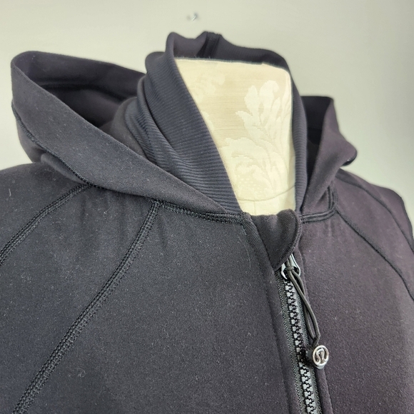 Lululemon Daily Practice Jacket Full Zip Black Hooded Sweatshirt Hoodie Size 6 - Picture 5 of 15